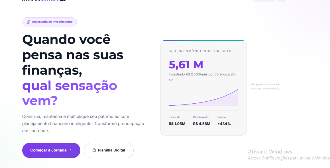 Exemplo de sistema com visual moderno e escalável